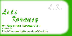 lili korausz business card